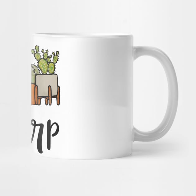 Watercolor Stay sharp Cactus pot by Jessfm